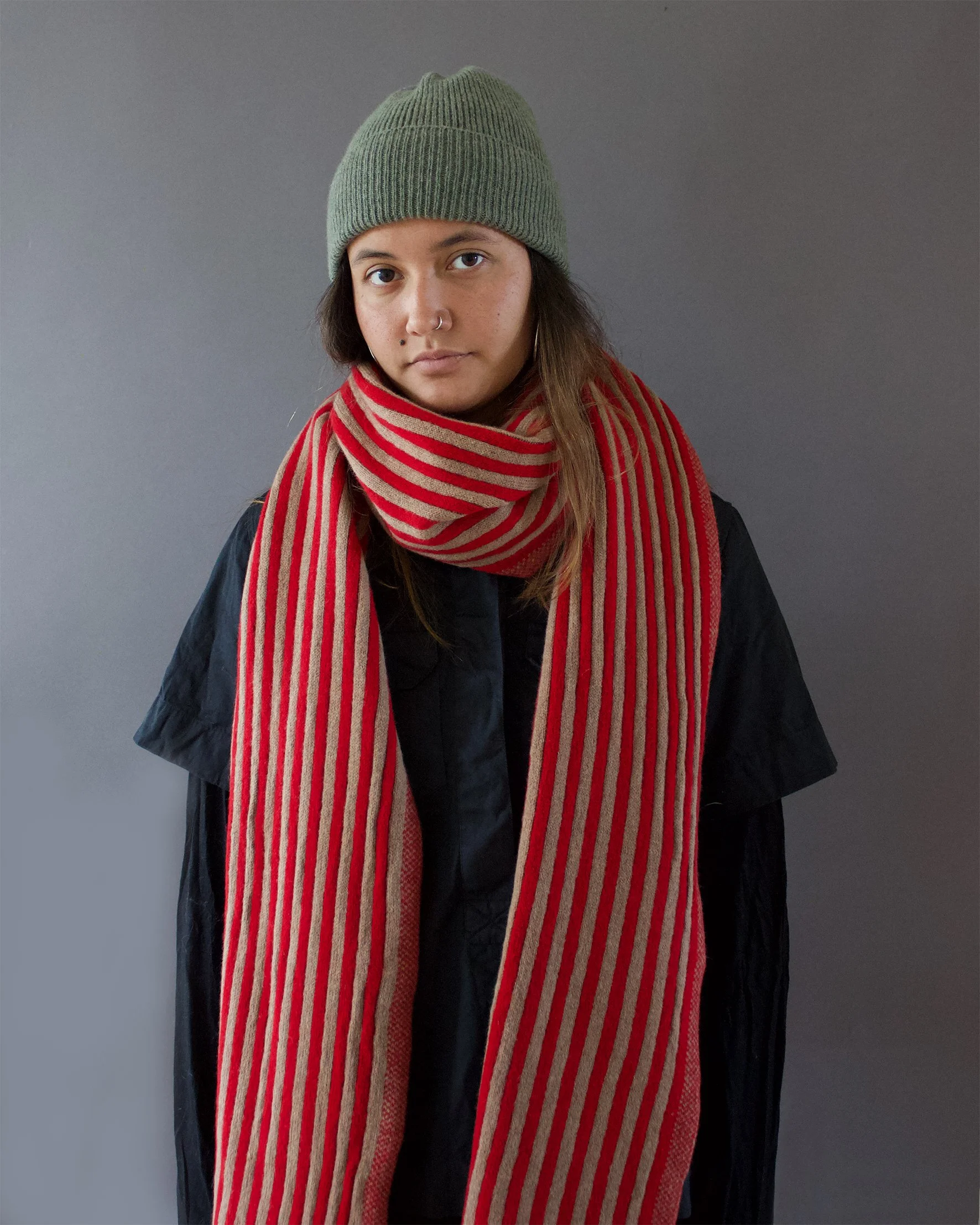 vertical stripe knit scarf pattern