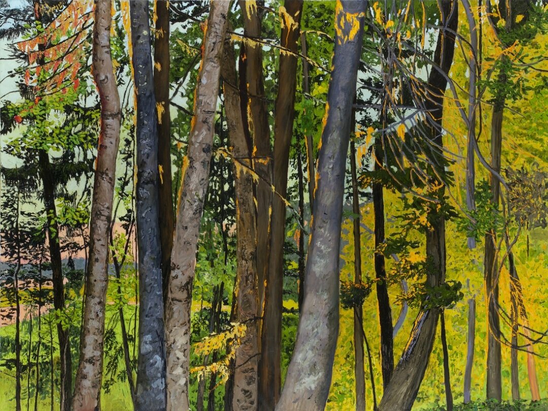 黎明挽歌，玛格丽特·格莱姆斯，2010-11，三联画，亚麻布油画，72 x 120英寸