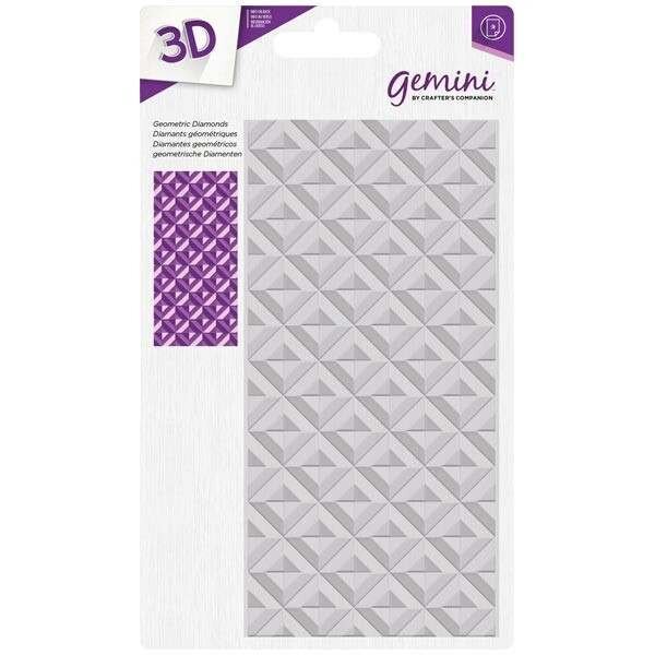 Gemini 3D Embossing Folder 5.75 x 2.75-Geometric Diamonds 