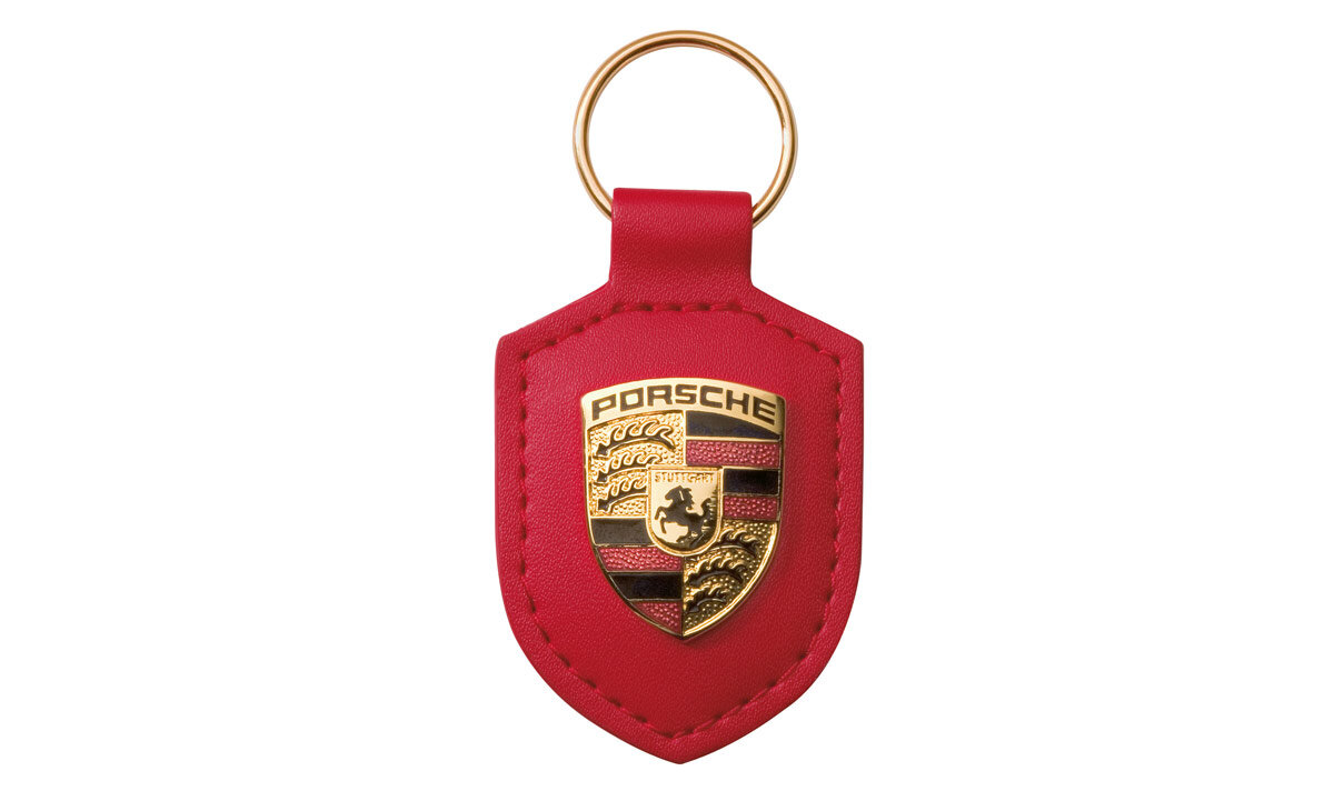 Porsche Crest Keyring - Red — Porsche Boutique Las Vegas
