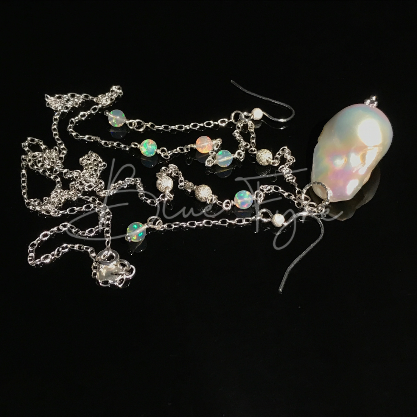 U& Sundance White Freshwater Pearl Ethiopian Opal Sterling Silver Chain Necklace