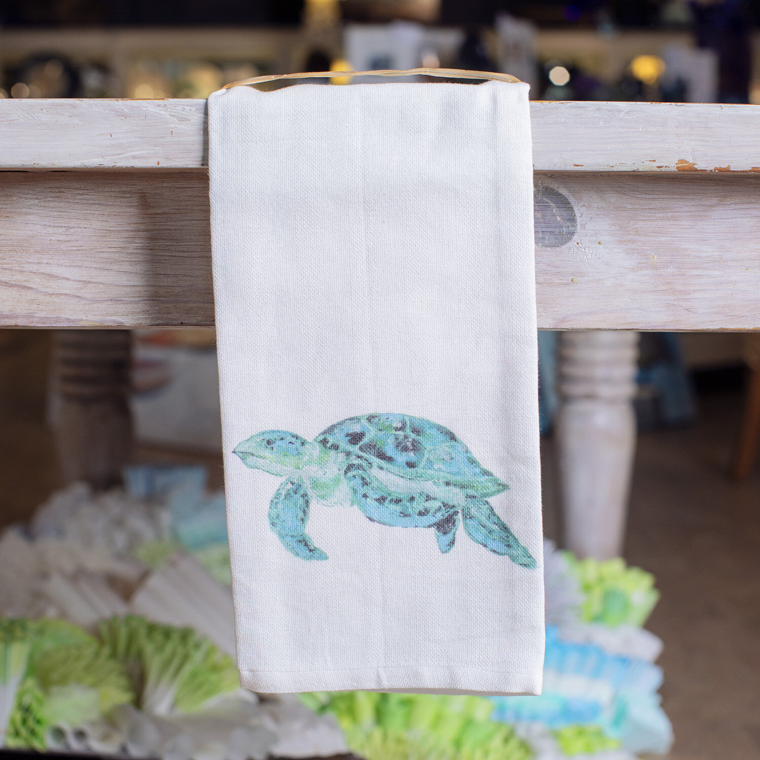 French Graffiti Sea Turtle Tea Towel — Hillyer House