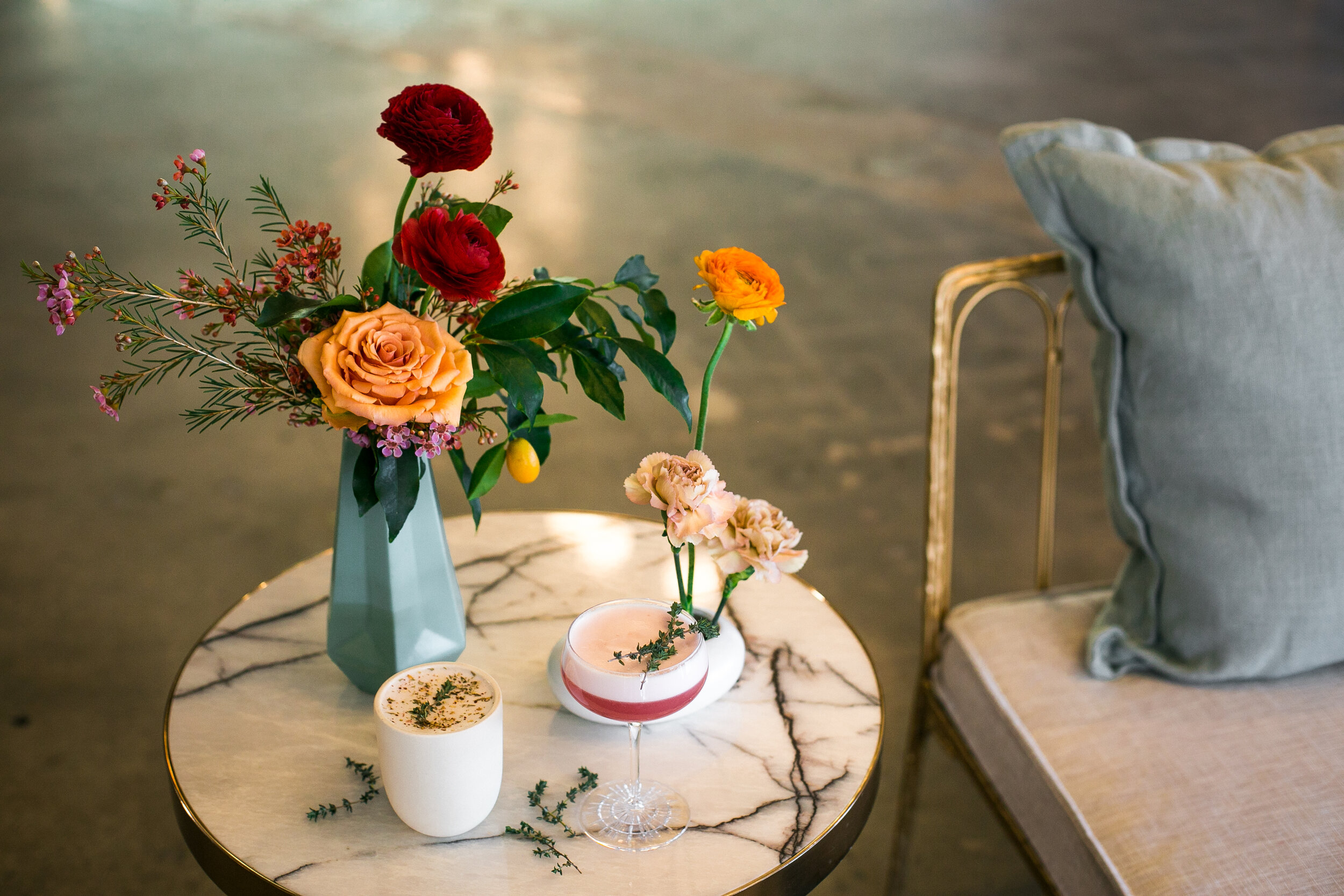 Cute little table with roses