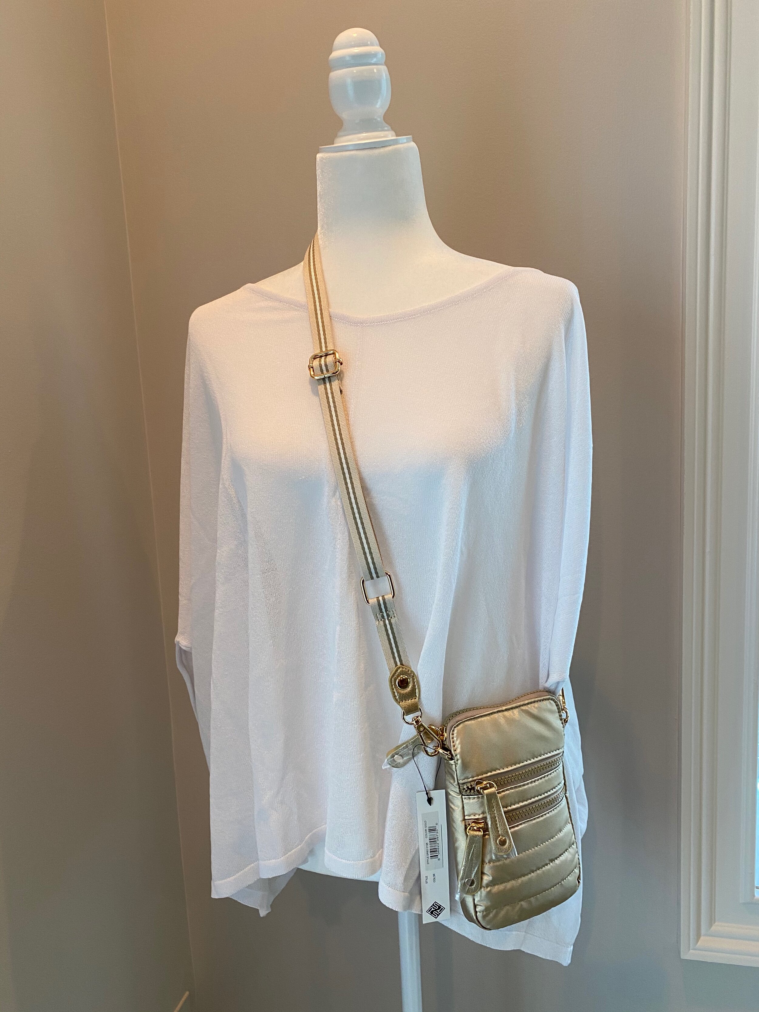 Sandra Roberts Puffer Cell Phone Crossbody Black JLdesignsde