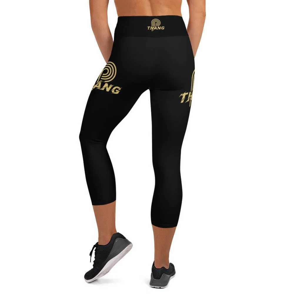 Gold capri cheap leggings