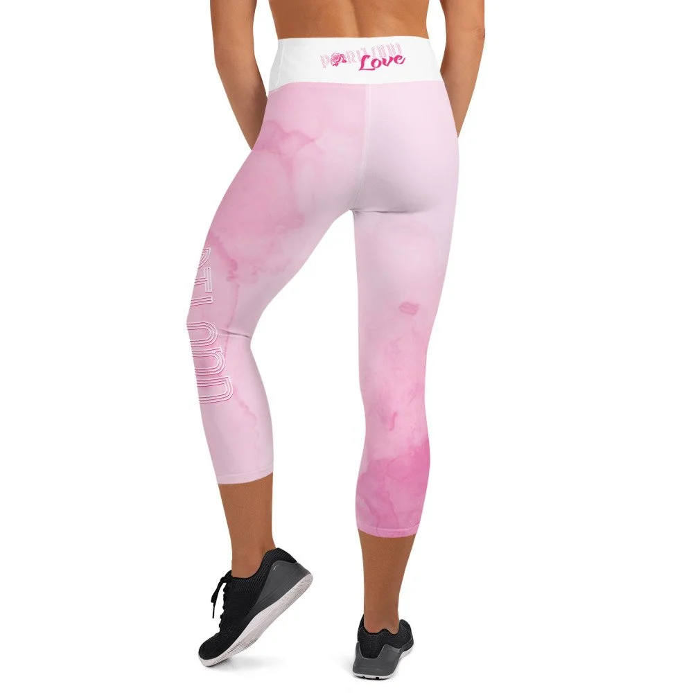 Portland Love Pink Cotton Yoga Capri Leggings — Portland Love