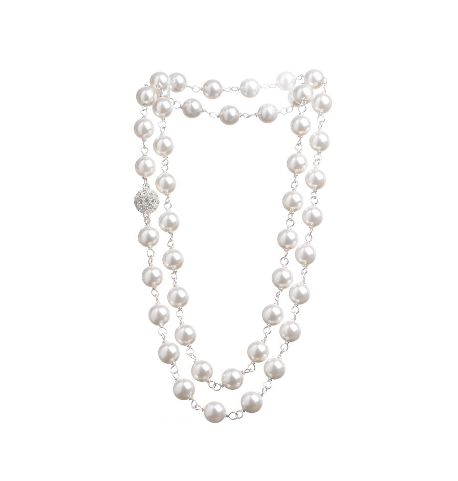 White Koko Pearl Wrap Necklace — Goldfine Jewelry