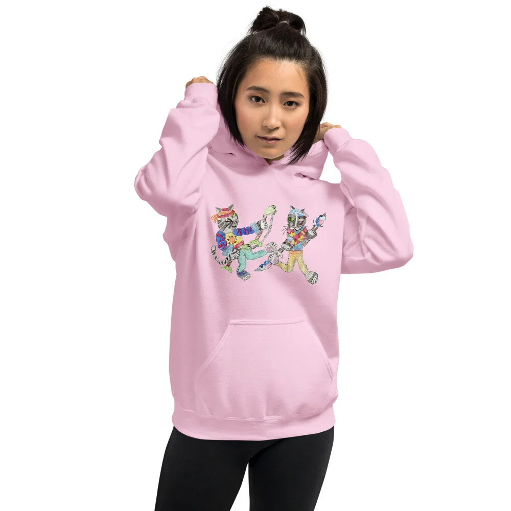 Ninja Cats Unisex Hoodie by Christine Hammond beinghome