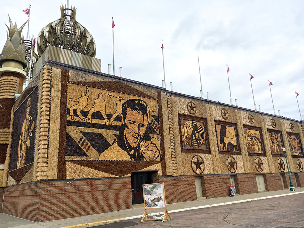Elvis Presley on wall of Corn Palace