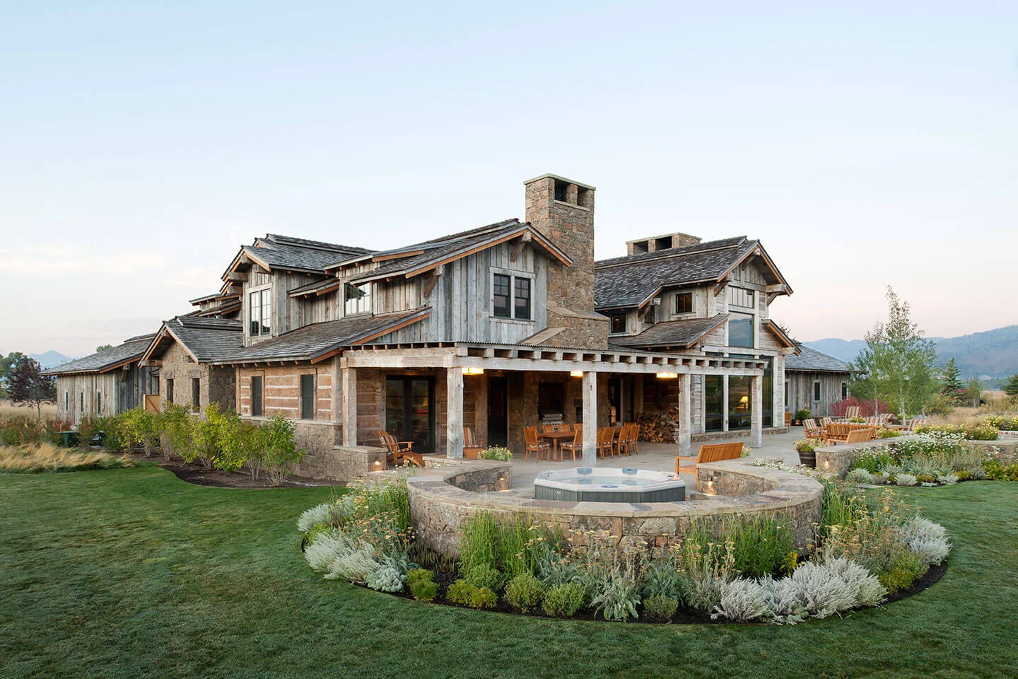 House exterior with reclaimed white oak timber siding