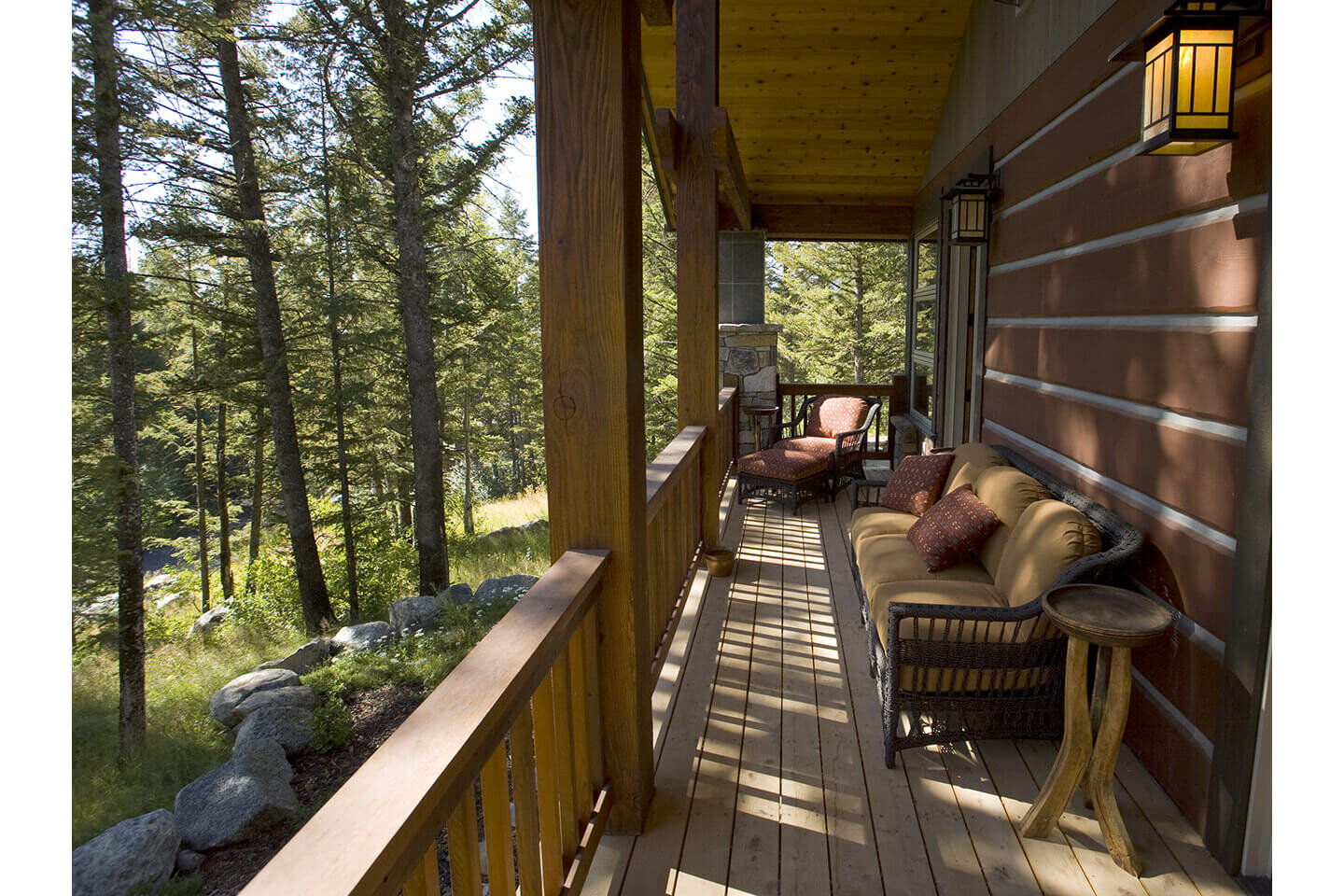 Balcony with view into the forest