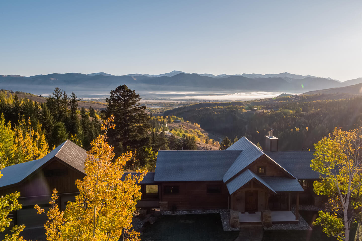 View from above residence with distant hills