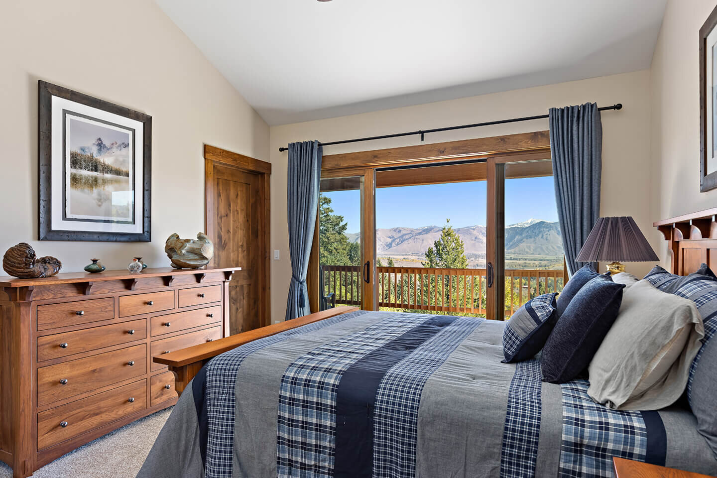 Master bedroom with view towards hills
