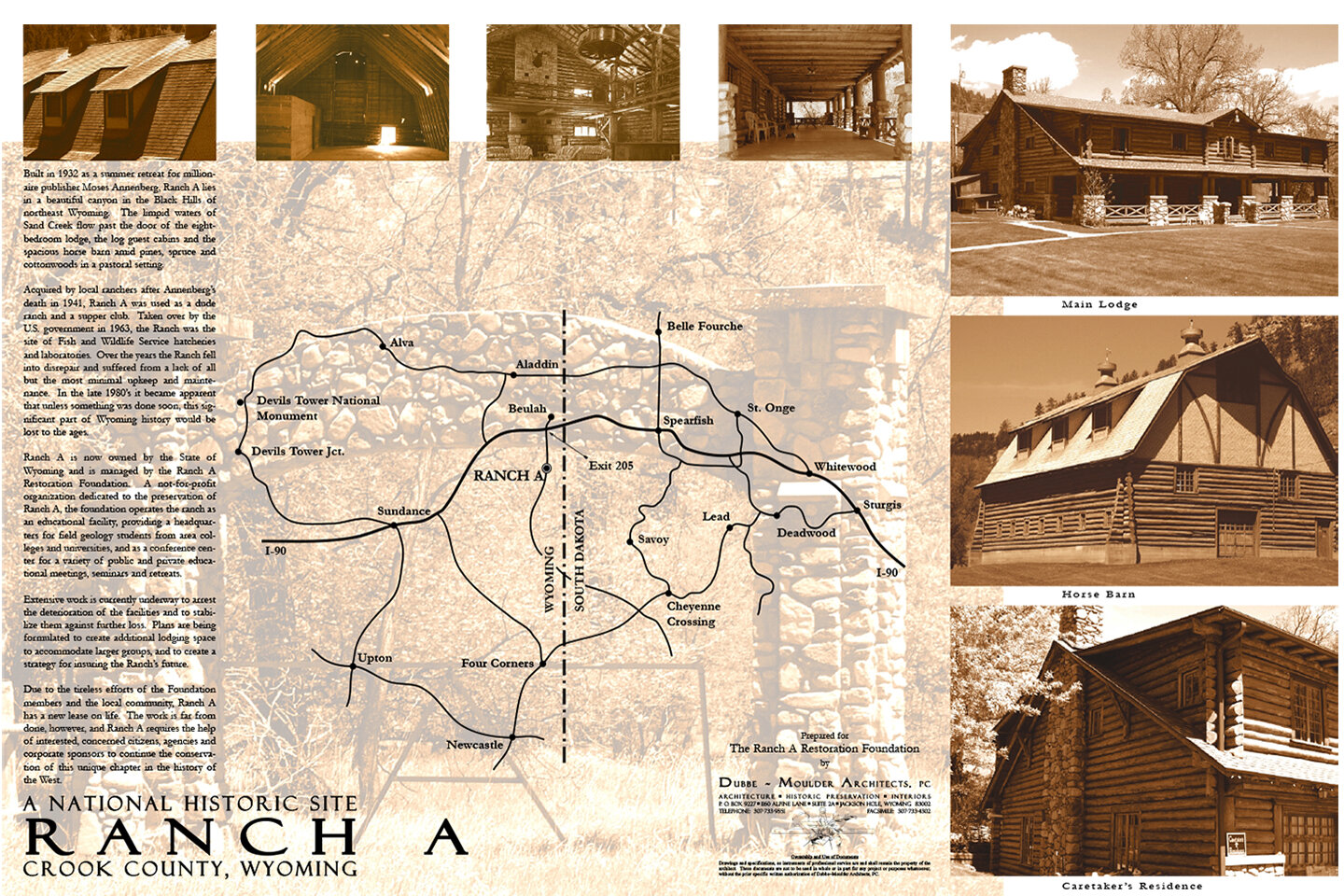 Presentation board with details on Ranch A