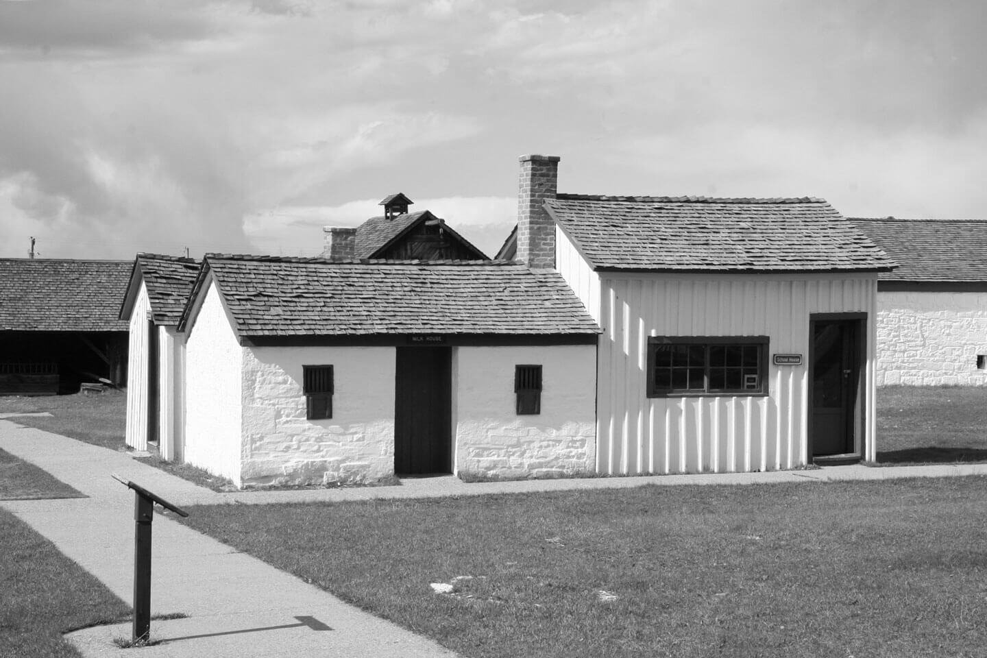 Historical Fort Bridger white buildings