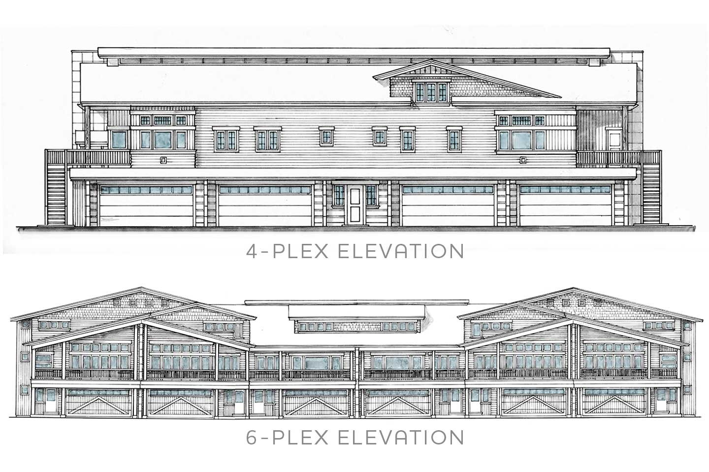 Two complexes elevation plans