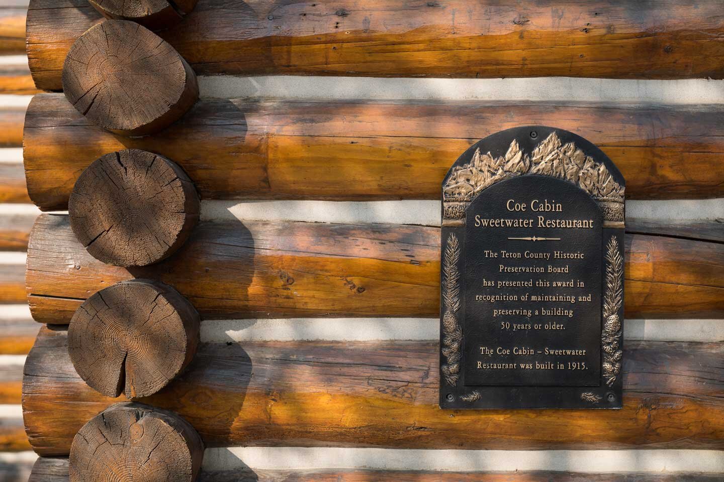 Coe Cabin commemorative plaque