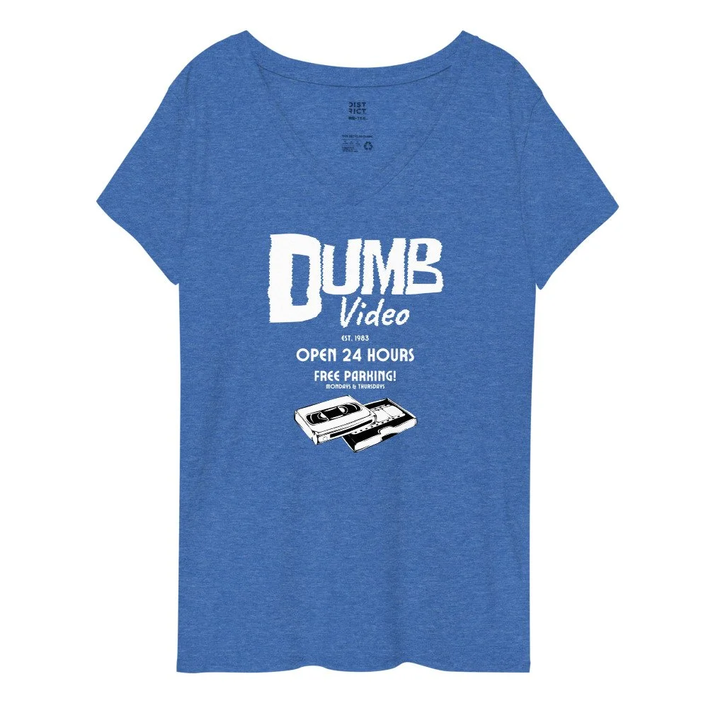 Dumb Video | Open 24 Hours | Women's Recycled V-neck T-shirt