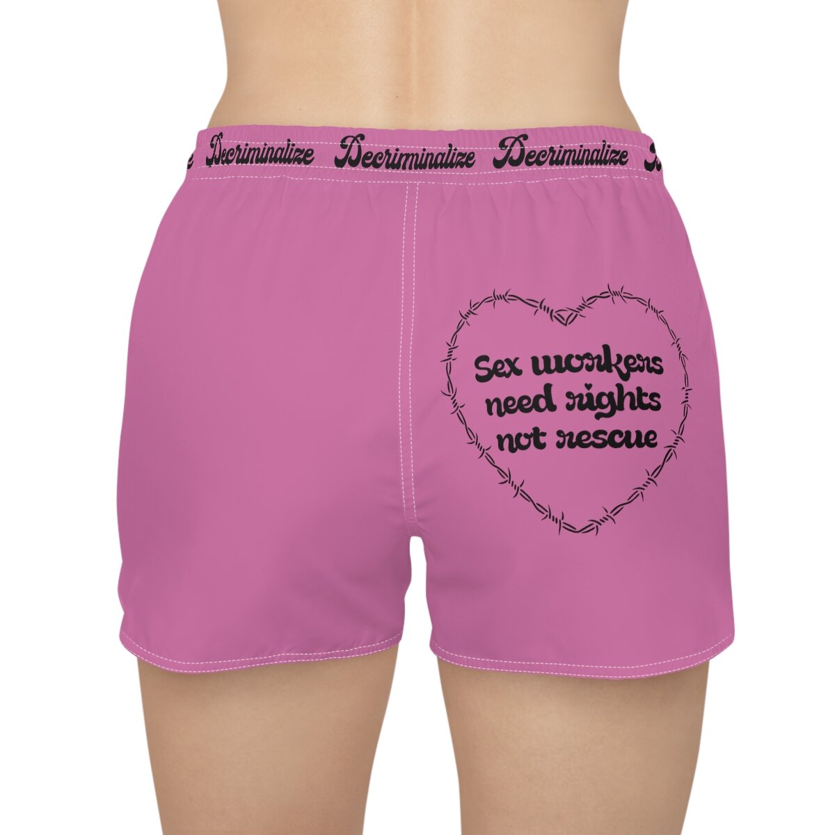 Decrim for Rights - Casual Shorts (Light Pink) — RightsNotRescue