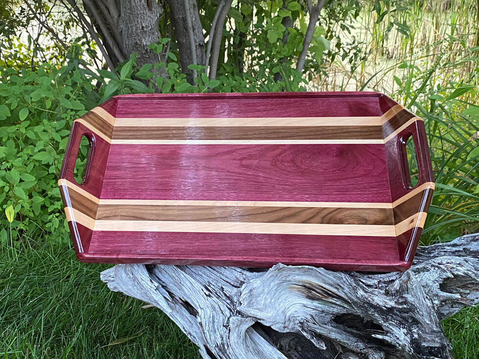 Purple Heartwood Serving Tray — Anderson Woodworking