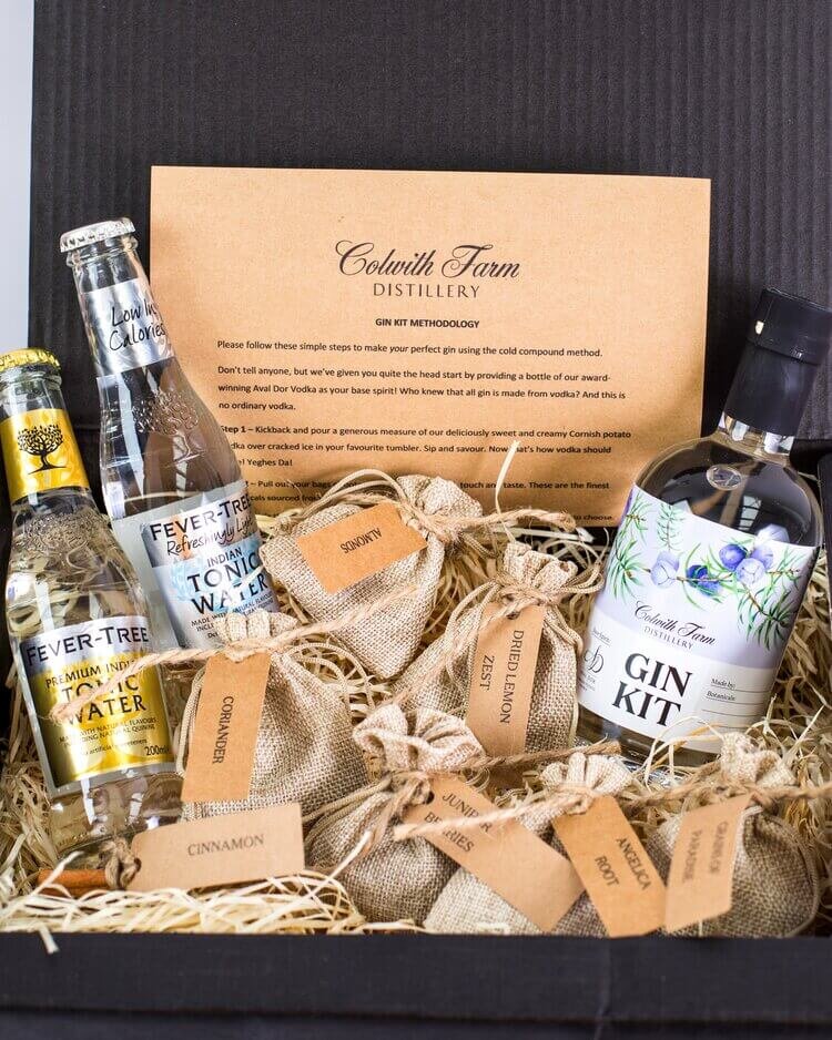  DIY Gift Kits Real Gin Making Kit, 6 Botanicals & Spices,  Stainless Steel Flask, Funnel & More, Handcrafted Artisanal Gin, Mixology  Set For Bartender & Adults