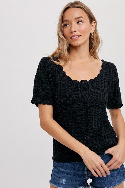 Rouse fyrretræ At sige sandheden Arabella Sweater Top in Black — Vivian Rose Boutique