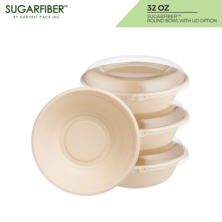 Sugarfiber™ 32 oz Round Bowls — HAKOWARE by Harvest Pack Inc