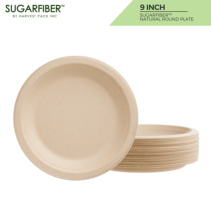 Sugarfiber™ 9 inch Round Plates — HAKOWARE by Harvest Pack Inc