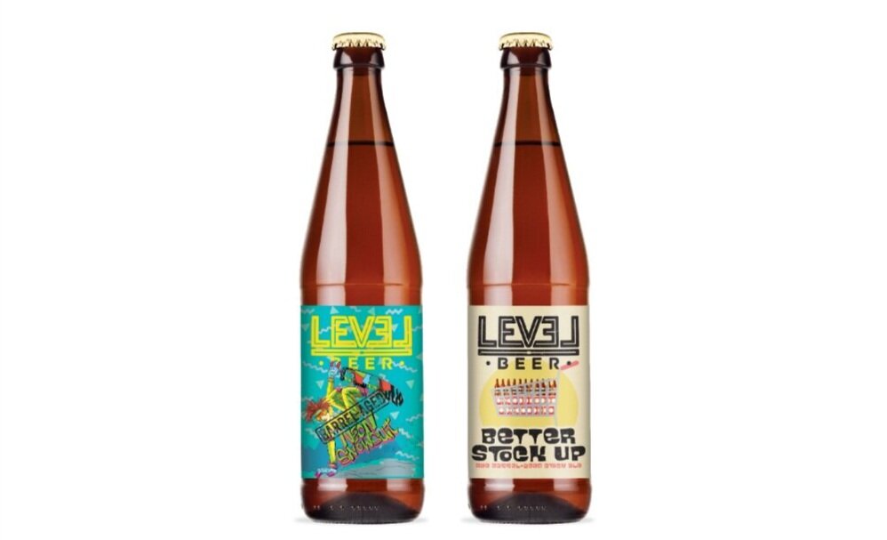 Level 啤酒在瓶中释放了桶装过时的霓虹雪装和高啤酒