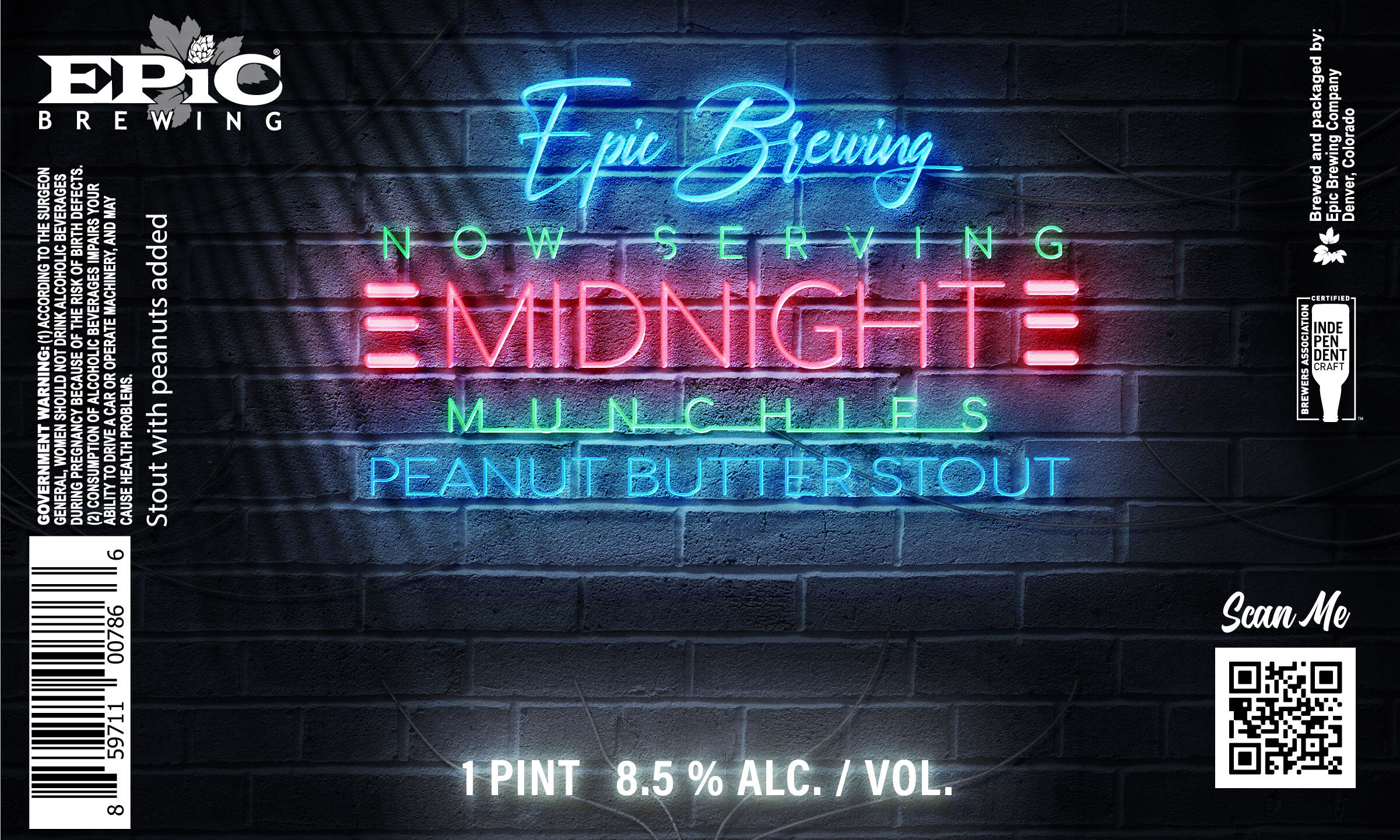 Epic Brewing推出16盎司罐装Midnight Munchies花生酱烈性黑啤酒