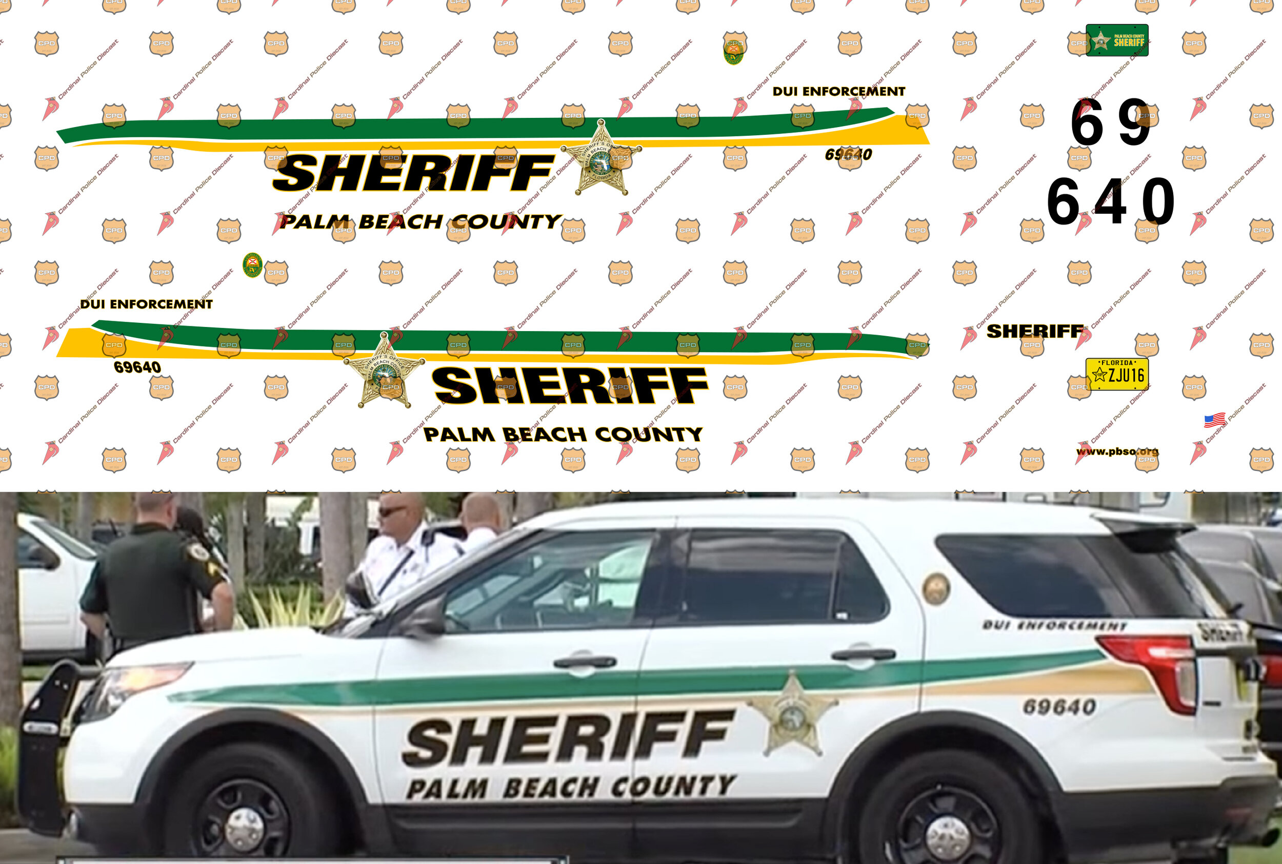 Orange County Florida Sheriff SUV   Vehicle Decals  24 scale
