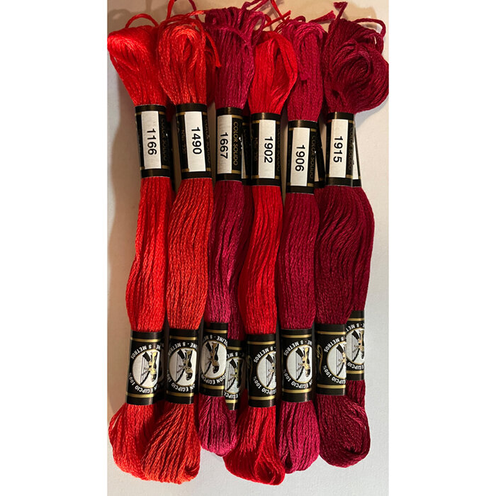 Presencia Floss Variegated and Metallic Floss — Redwork Plus/Scarlet Today