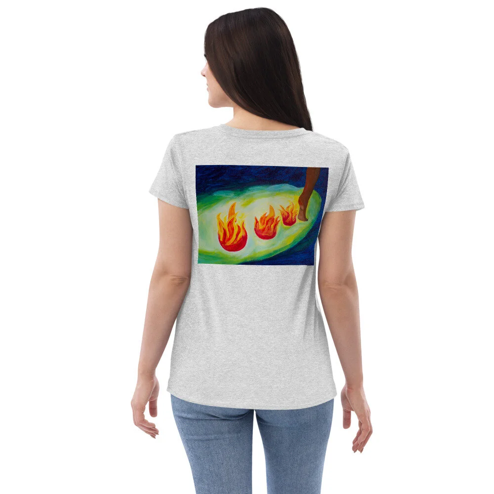 Women's Eco-Friendly V-Neck T-Shirt - T-Shirt with Art Print - Art Design  on Back — Poetry & Art