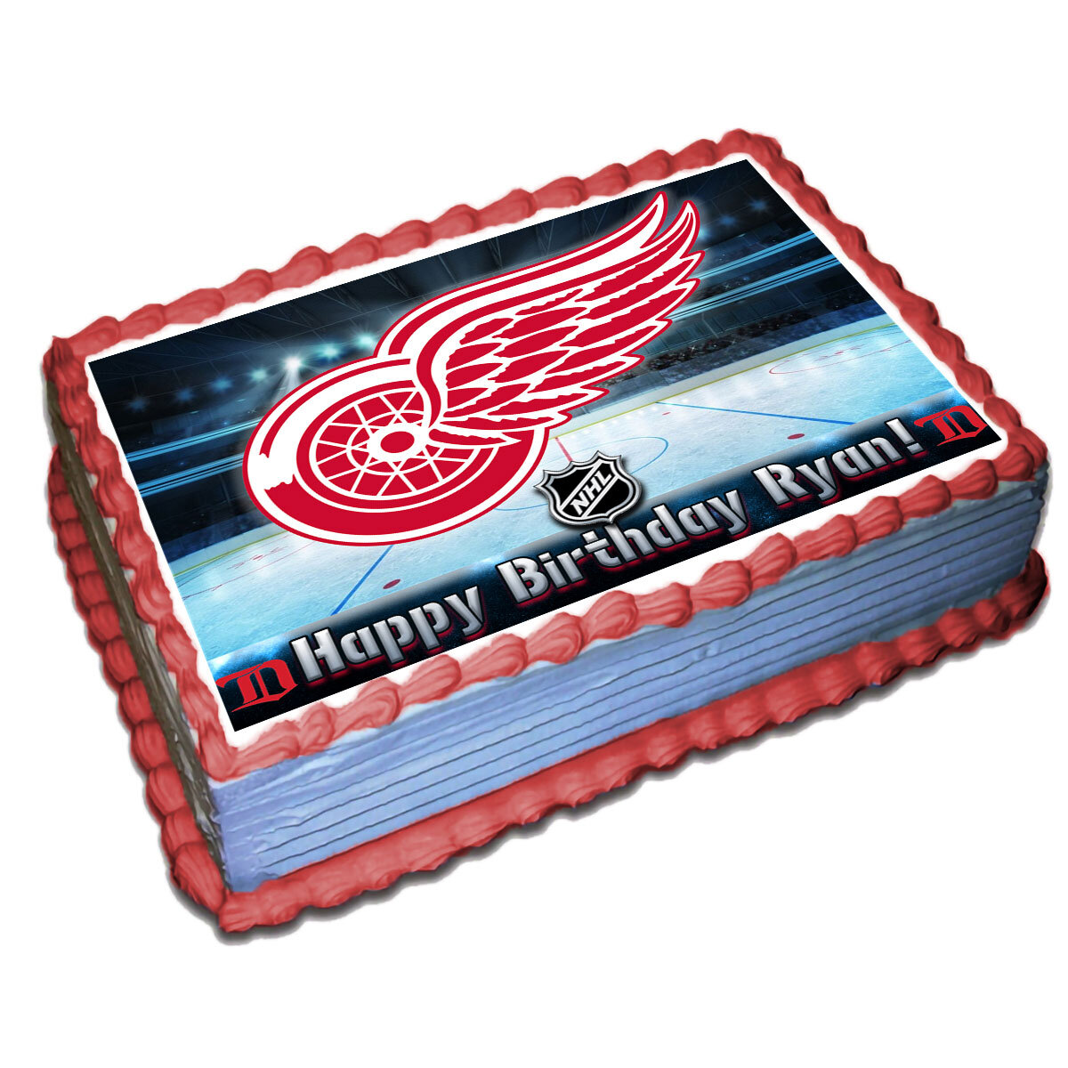 Cupcake Toppers Personalized Name and Number Just print DIY Favors PNG File cut and glue to a stick Detroit Red Wings Jersey