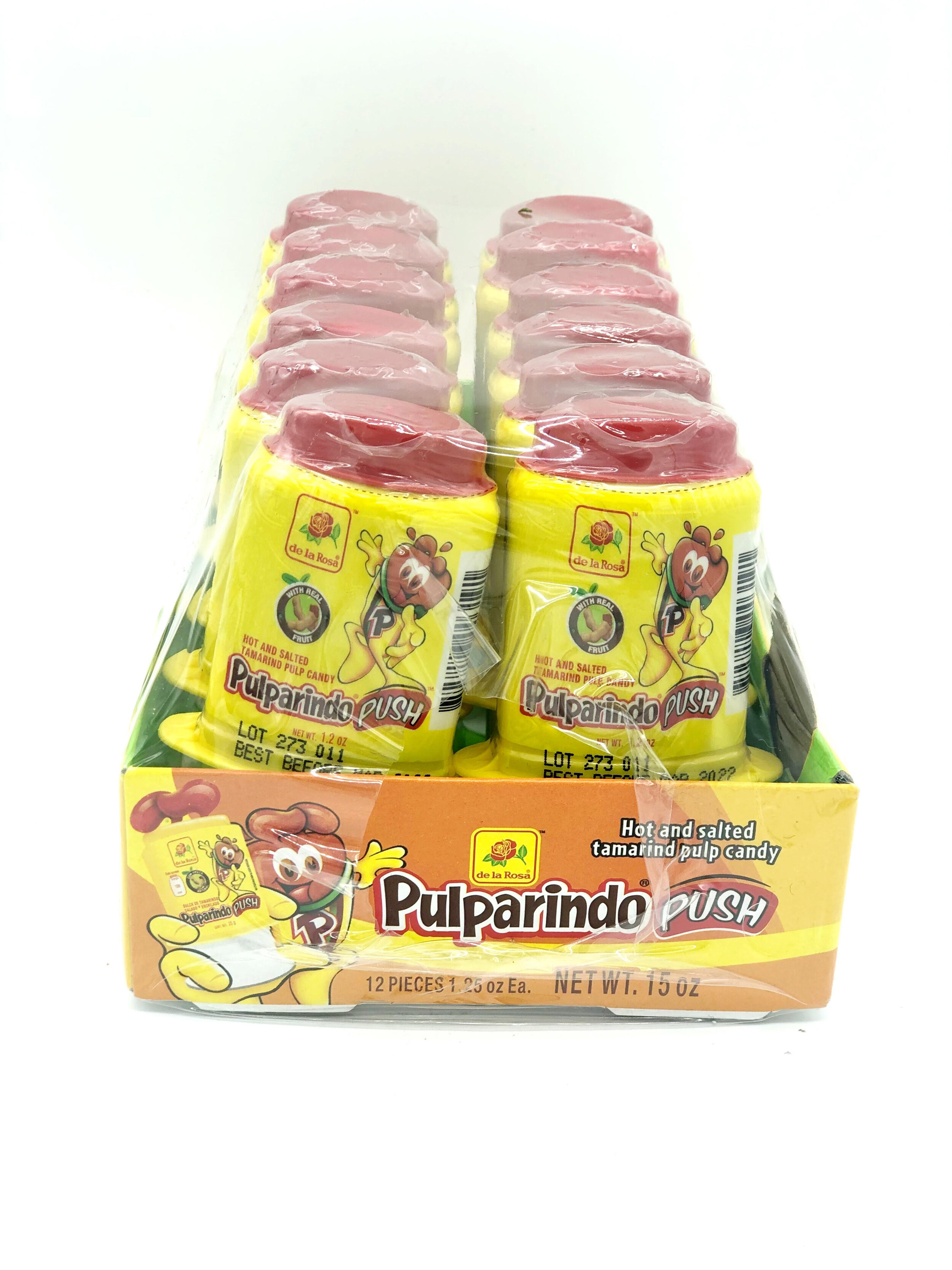 de la Rosa Pulparindo Push Tamarind/Mango Flavored 12 pieces per box —  Dulfi.Us