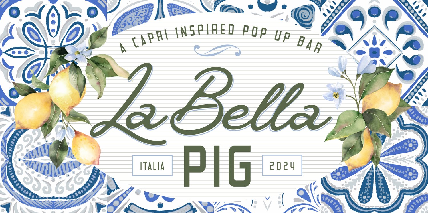 La Bella Pig Capri Inspired Pop Up Bar