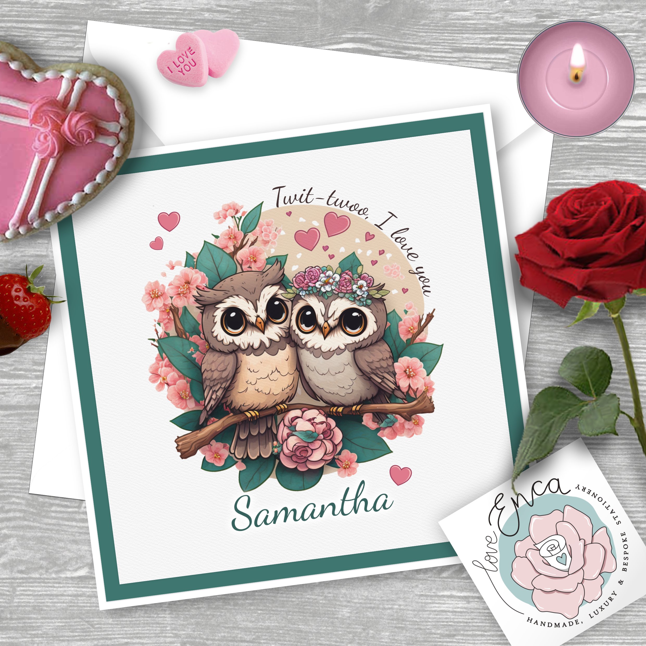 Personalised　Enca　Love　I　Owl　For　Card　Couple　—　Valentine's　Him　Love　For　Her　Twit-twoo　You