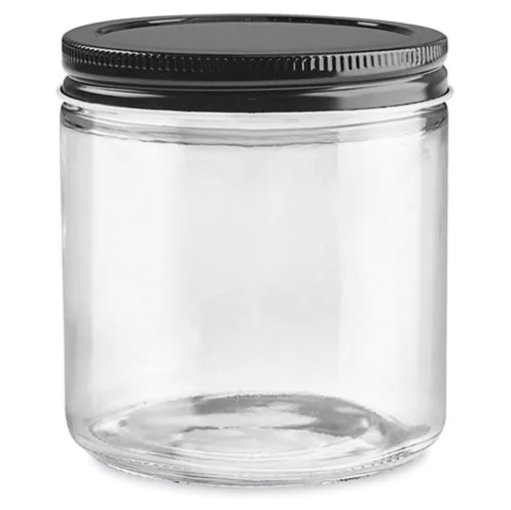 6oz Glass Jar with Black Lid — Kentucky Candle Supply
