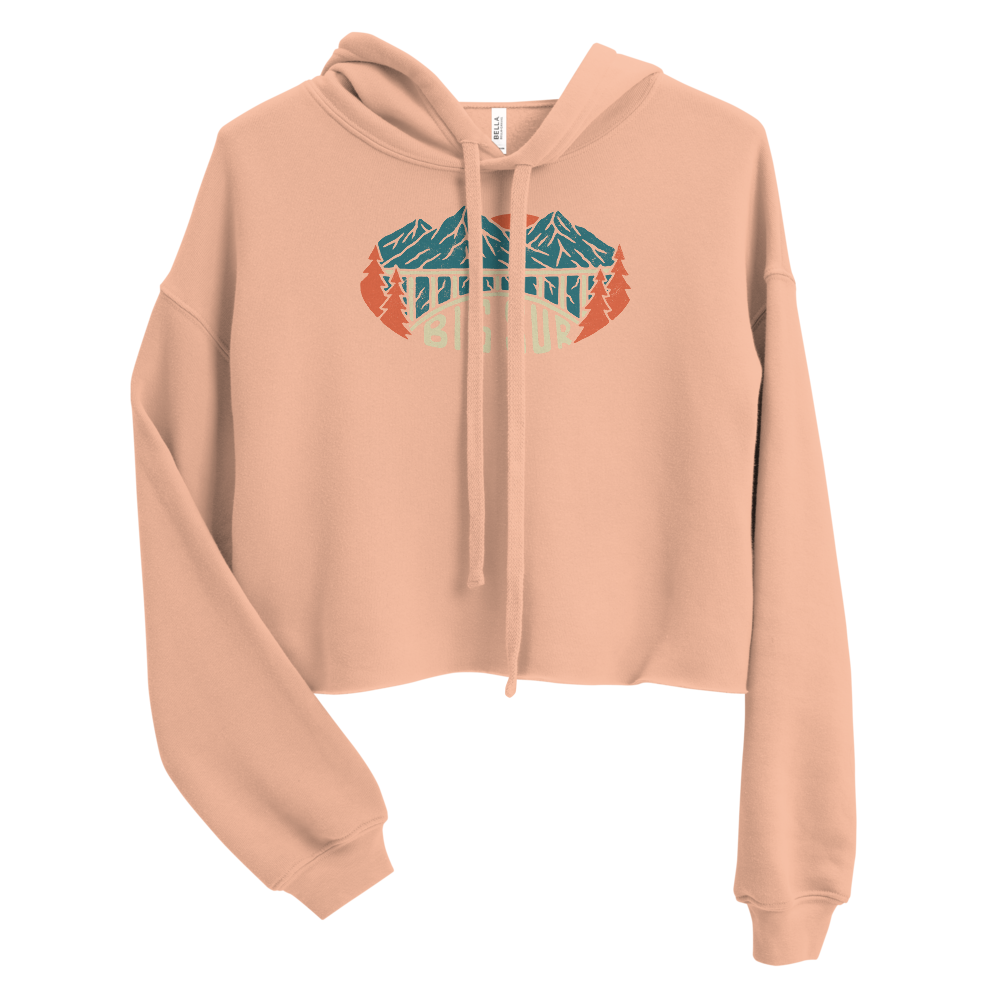 Big Sur Cropped Hoodie Sweatshirt Peach — BigSurCali.com