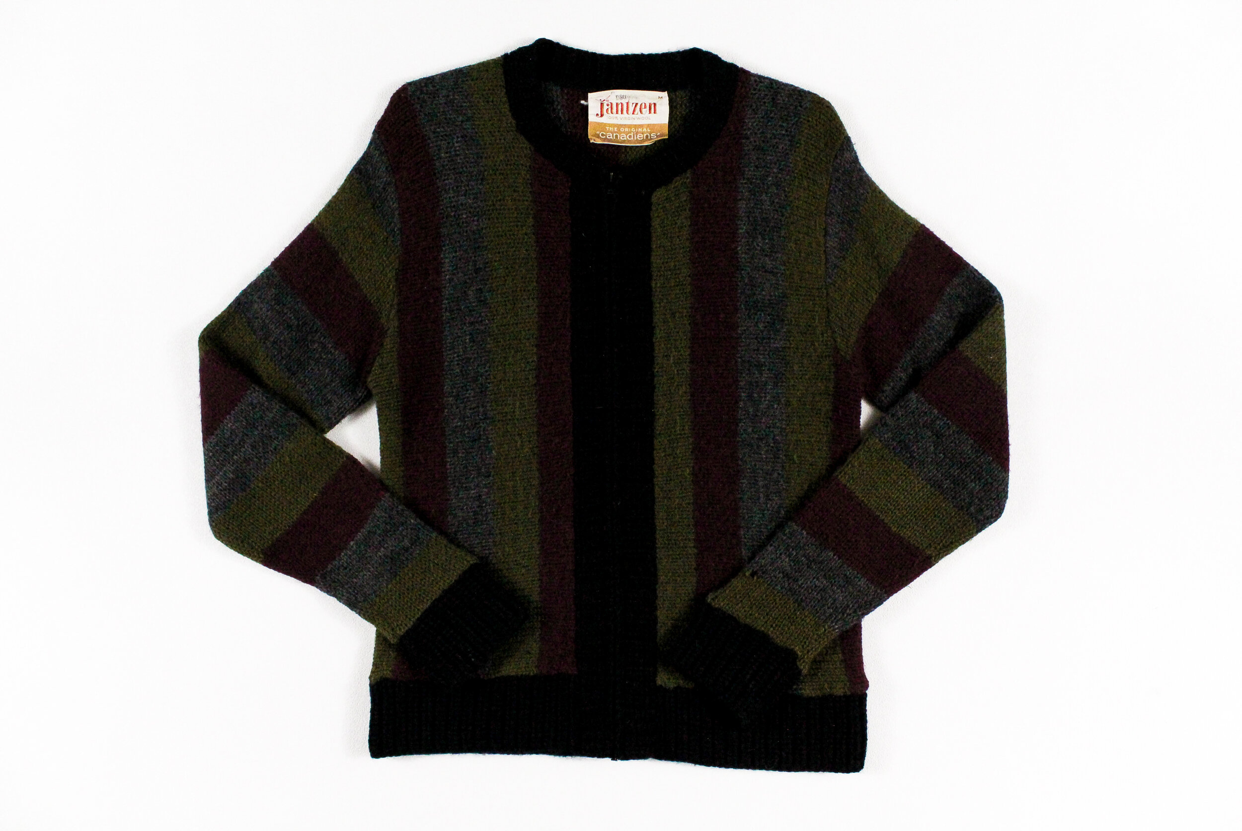 1960s Jantzen Color Blocked Full Zip Cardigan — TRASH