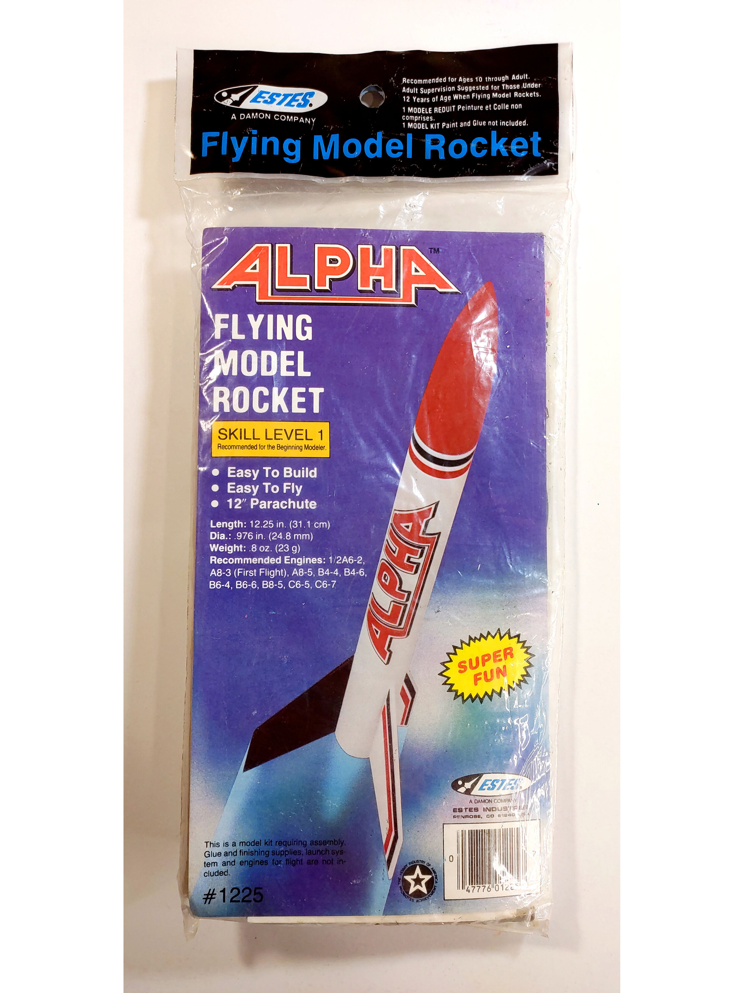 Estes 1225 Alpha Flying Model Rocket Kit for sale online 