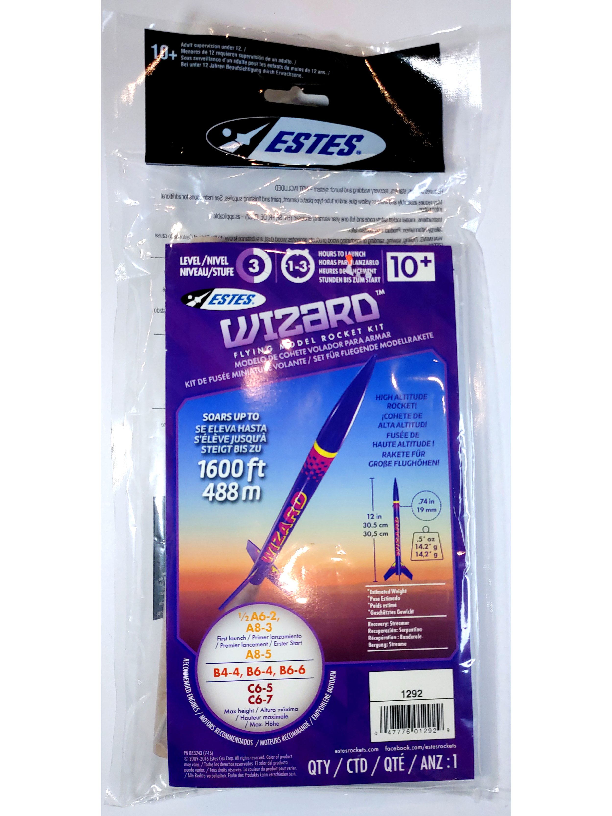 Buy Estes Wizard Flying Model Rocket Kit #1292 — Launch Lab Rocketry