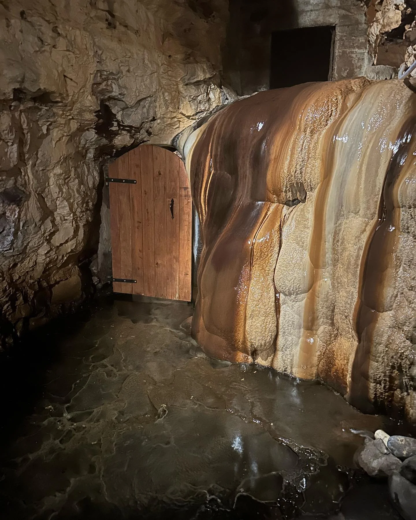 Water coming down caves
