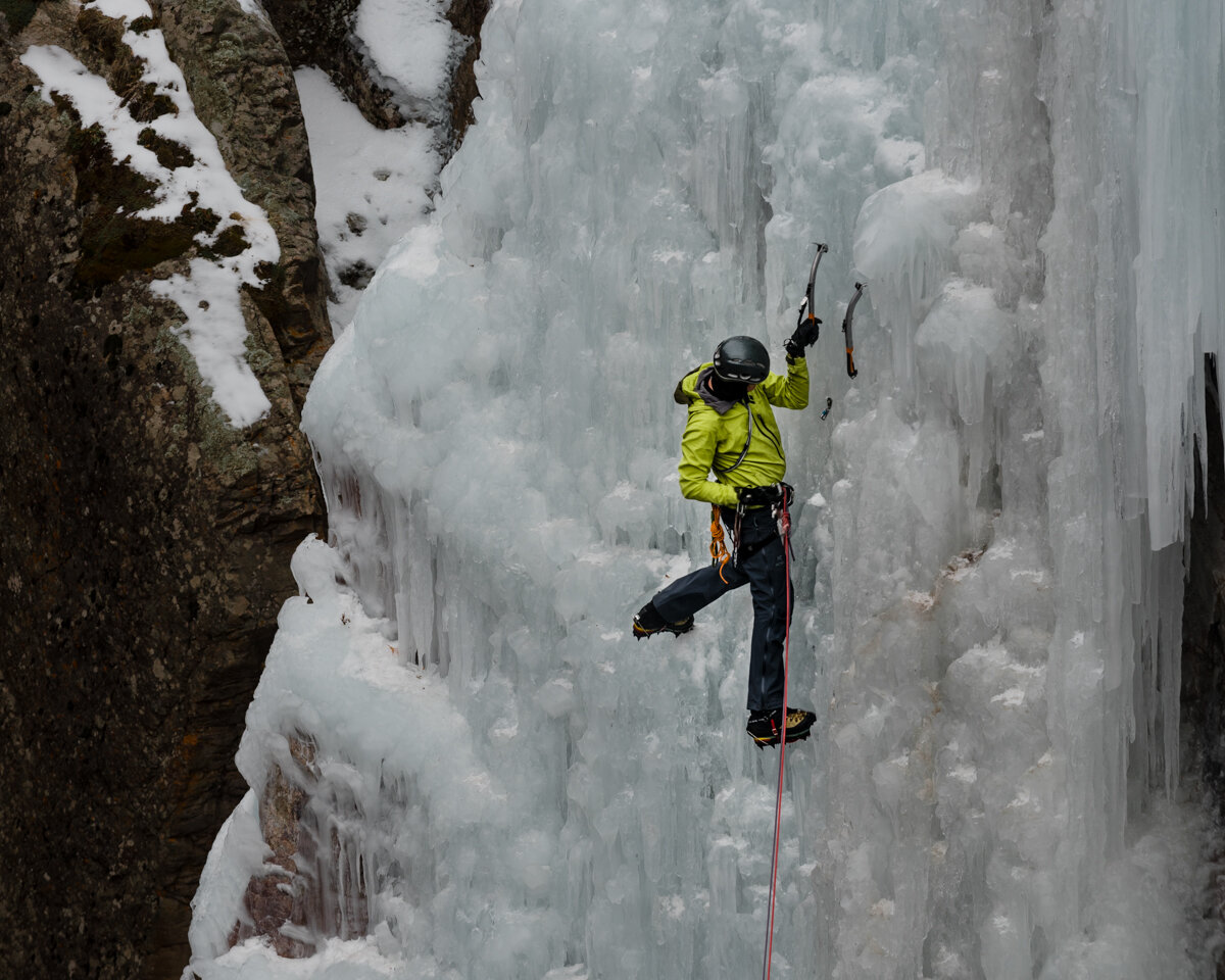 Ice climber at Ouray Ice Park
