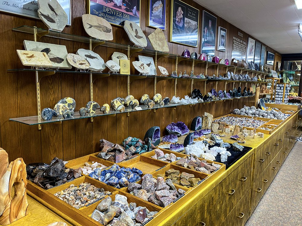 Inside of Columbine Mineral Shop