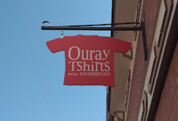 Sign outside of Ouray T-Shirts and Momentos