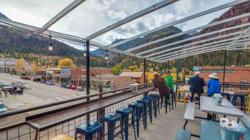 View from top story of ouray brewery on cloudy day