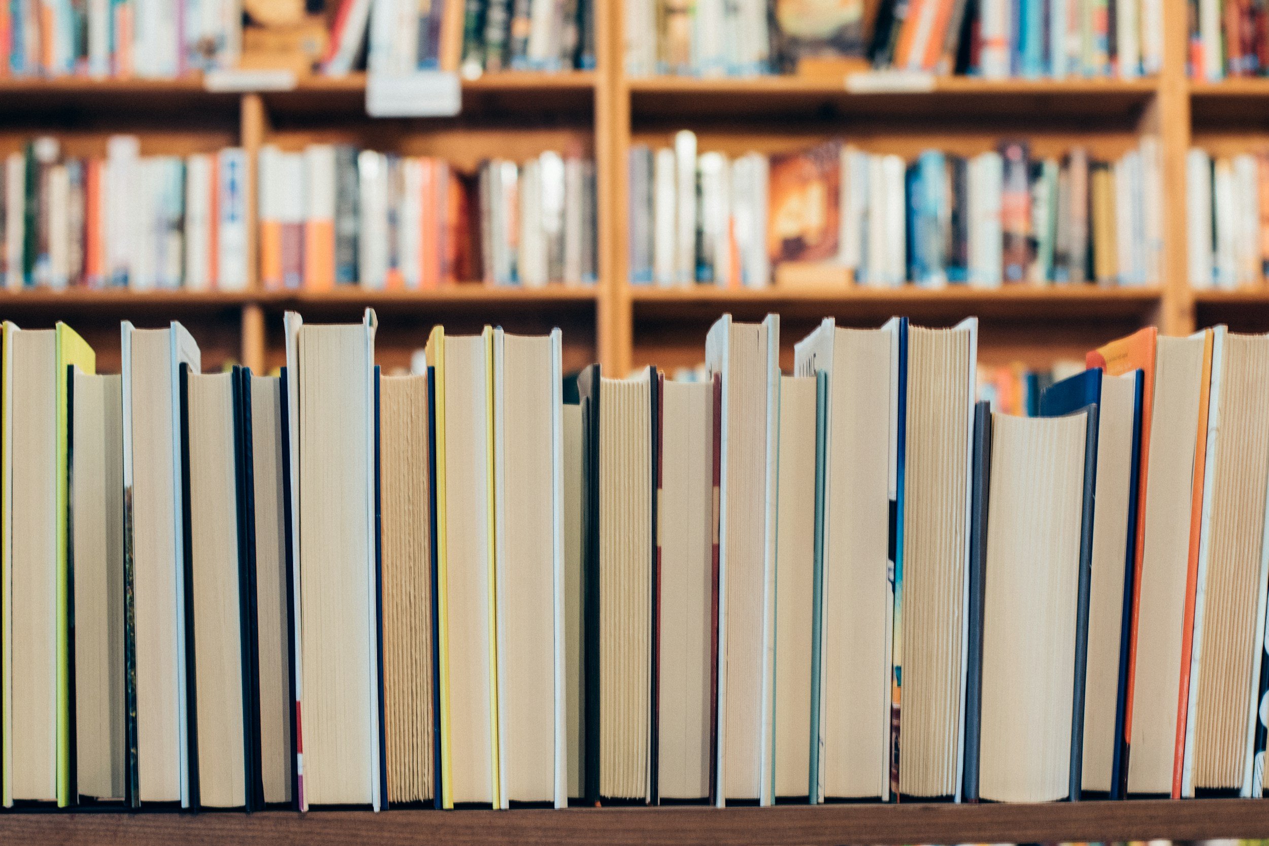 books lined up