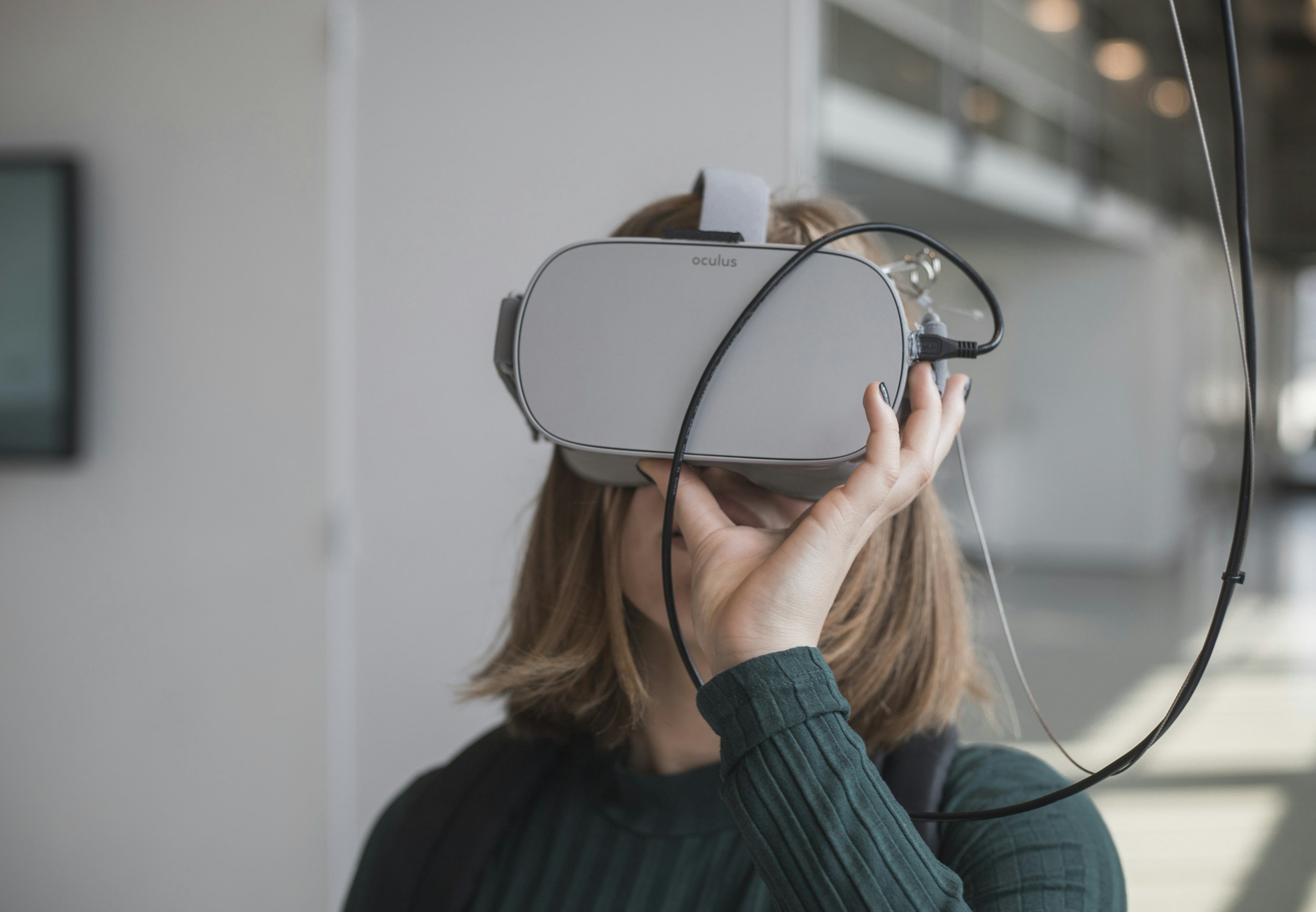 Girl wearing VR Headset