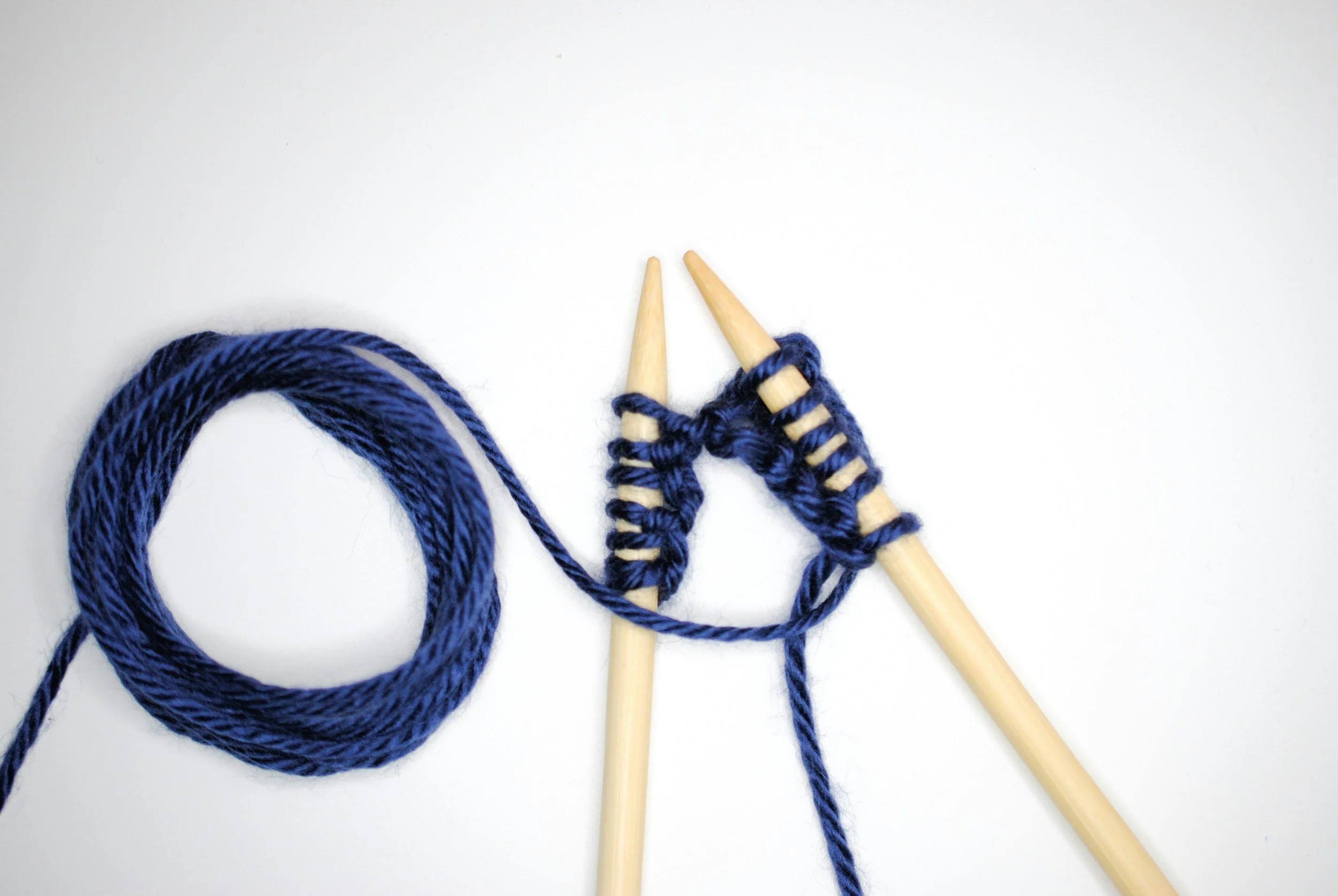 Knitting tools on table